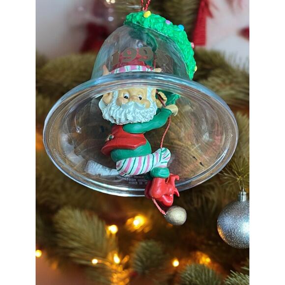 “Chimer” 1993 Commemorative Christmas Bell With Elf Christmas Holiday Ornament - Picture 1 of 8